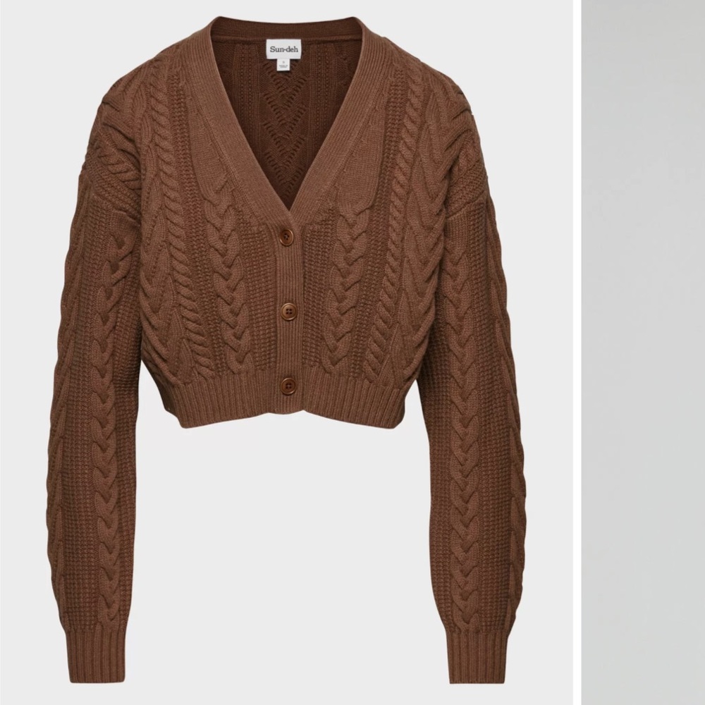 Cropped Sunday Best chocolate wool cardigan!!!